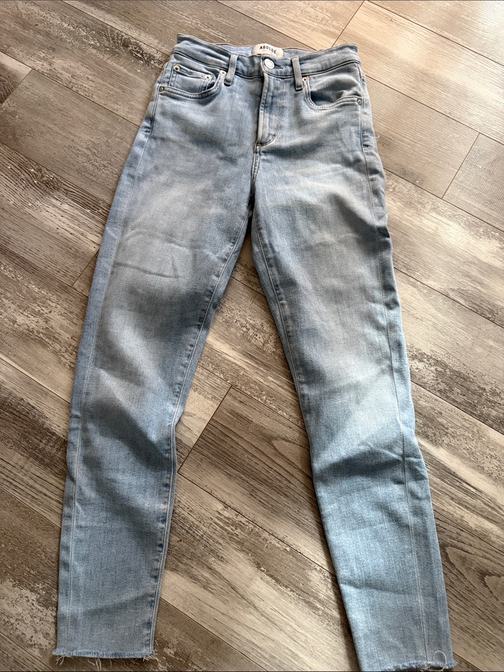 Agolde Light Wash High-Rise Skinny Jeans